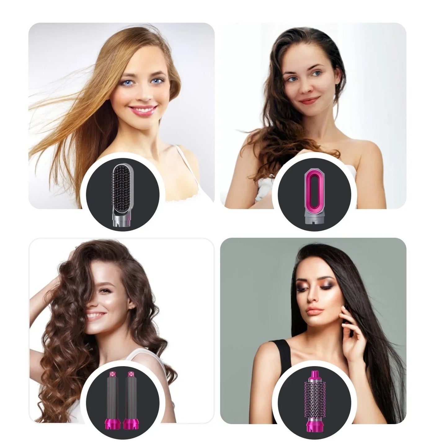 5-in-1 Hair Brush 💇‍♀️✨ فرشاة تصفيف الشعر 5 في 1 ✨💖