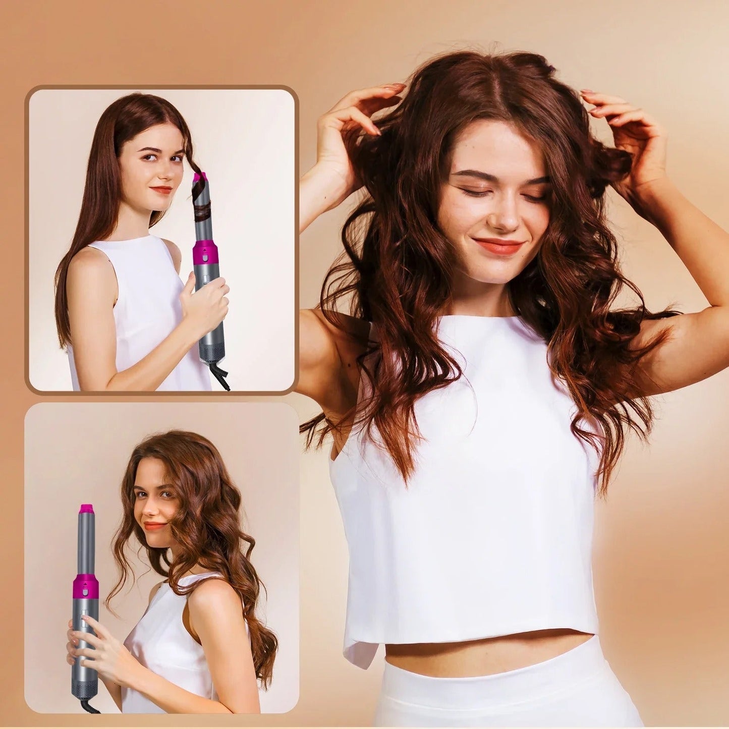 5-in-1 Hair Brush 💇‍♀️✨ فرشاة تصفيف الشعر 5 في 1 ✨💖
