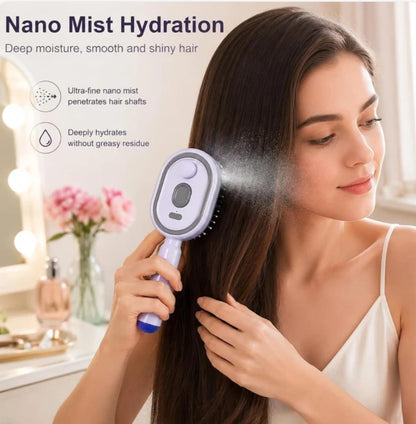 Electric Spray Retractable Air Cushion Comb ✨ مشط كهربائي قابل للسحب مزود بوسادة هوائية ورذاذ النانو 💖