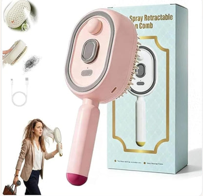 Electric Spray Retractable Air Cushion Comb ✨ مشط كهربائي قابل للسحب مزود بوسادة هوائية ورذاذ النانو 💖