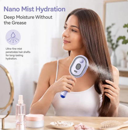 Electric Spray Retractable Air Cushion Comb ✨ مشط كهربائي قابل للسحب مزود بوسادة هوائية ورذاذ النانو 💖